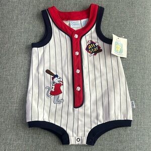 First Moments Baseball One Piece Romper Size 6-9 Months